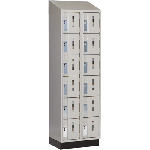 Concorde Heavy-Duty Lockers, 6 -tier, Bank of 2, 24" x 18" x 82", Steel, Grey, Welded (Assembled) Brunswick Fyr & Safety