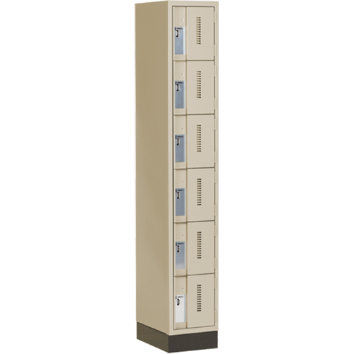 Concorde Heavy-Duty Lockers, 6 -tier, 12" x 18" x 76", Steel, Beige, Welded (Assembled) Brunswick Fyr & Safety