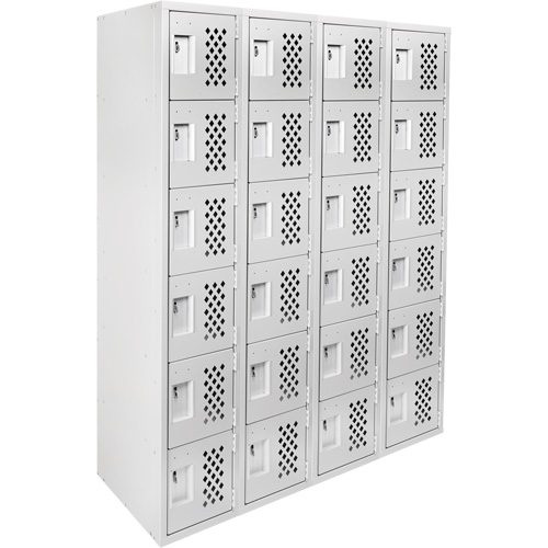 Clean Line Lockerettes, 6 -tier, Bank of 4, 18" x 72" x 12", Steel Brunswick Fyr & Safety