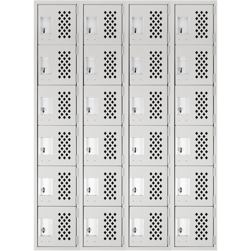 Clean Line Lockerettes, 6 -tier, Bank of 4, 18" x 72" x 12", Steel Brunswick Fyr & Safety