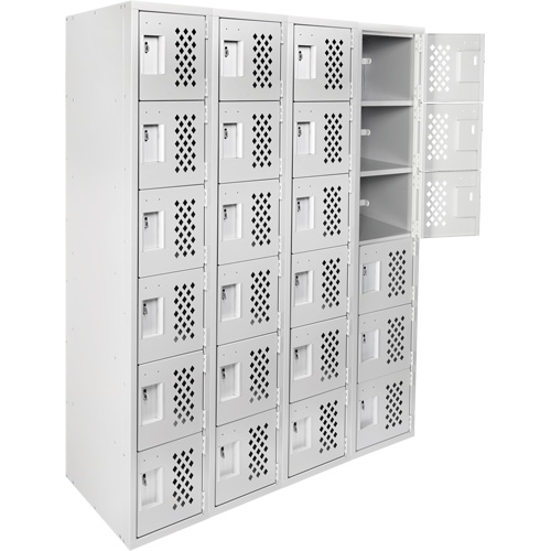 Clean Line Lockerettes, 6 -tier, Bank of 4, 18" x 72" x 12", Steel Brunswick Fyr & Safety