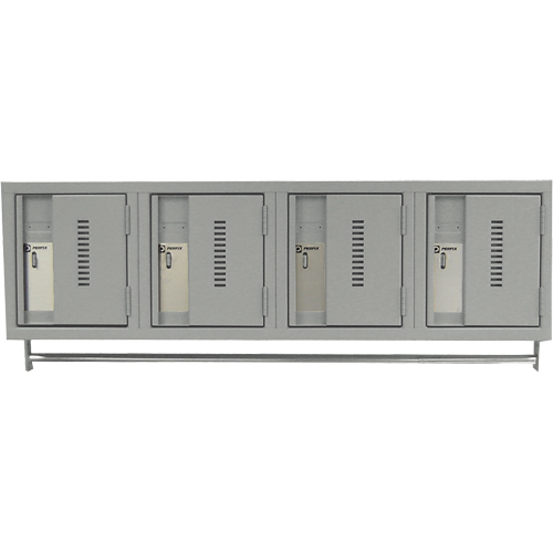 Wall Hung Lockers - Heavy Duty, Bank of 4, 18" x 12" x 12", Steel Brunswick Fyr & Safety