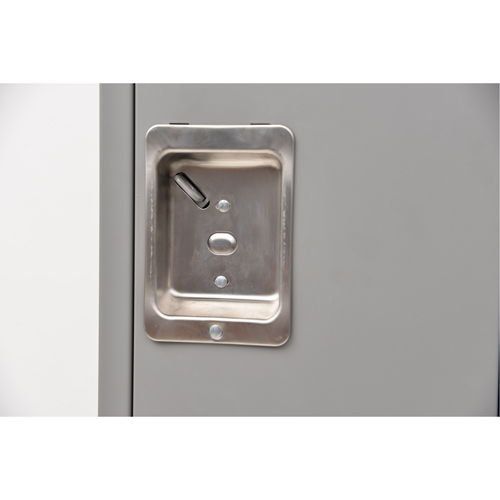 Lockers, 2 -tier, Bank of 2, 24" x 18" x 72", Steel, Grey, Rivet (Assembled) Brunswick Fyr & Safety