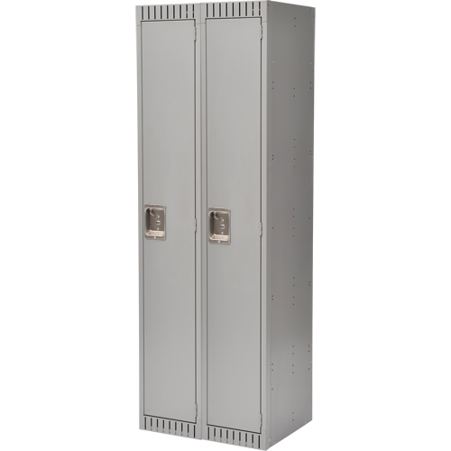 Lockers, Bank of 2, 24" x 18" x 72", Steel, Grey, Knocked Down Brunswick Fyr & Safety