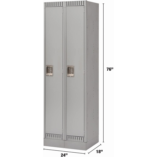 Casiers, Bloc de 2, 24" x 18" x 76", Acier, Gris, D&eacute;mont&eacute; Brunswick Fyr & Safety