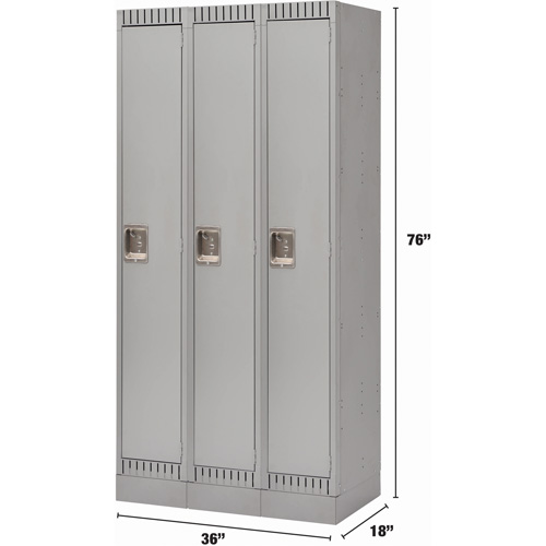 Casiers, Bloc de 3, 36" x 18" x 76", Acier, Gris, D&eacute;mont&eacute; Brunswick Fyr & Safety