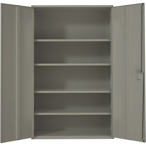 Armoire de rangement Hi-Boy tr&egrave;s large, Acier, 4 Tablettes, 72" h x 48" la x 24" P, Gris Brunswick Fyr & Safety