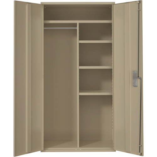 Combination Storage Cabinet, Steel, 6 Shelves, 72" H x 36" W x 18" D, Beige Brunswick Fyr & Safety