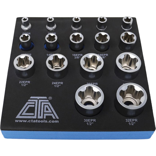 5-Point EPR Torx Socket Set, 16 Pieces, 1/4"/3/8"/1/2" Drive Size Brunswick Fyr & Safety