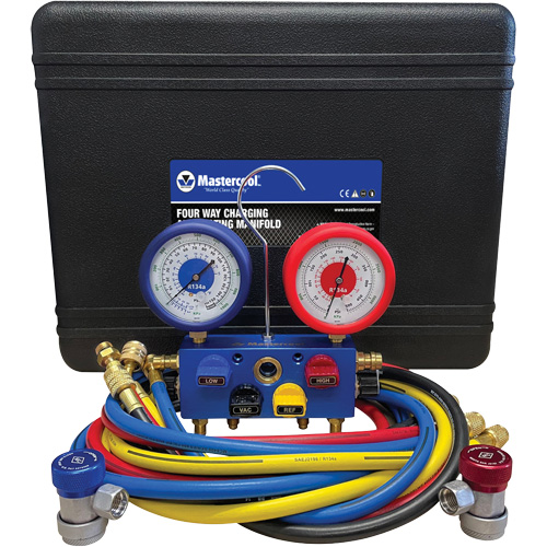 R134A 4-Way Aluminum Manifold Gauge Set Brunswick Fyr & Safety