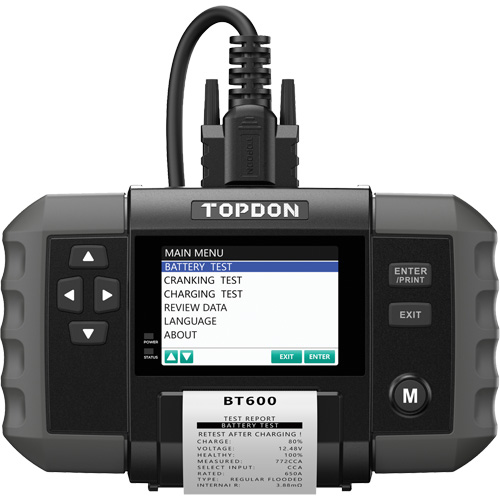 Testeur de batterie 12?V et de syst&egrave;mes 12?V/24?V BT600 avec imprimante int&eacute;gr&eacute;e Brunswick Fyr & Safety