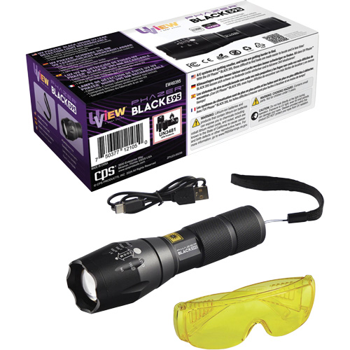 UView&reg; Phazer BLACK 395 Rechargeable UV Leak Detection Light Brunswick Fyr & Safety