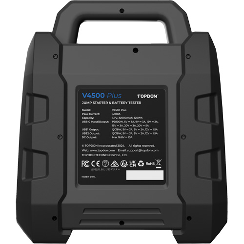 V4500 Plus 2-in-1 4500 Peak Amp Jump Starter, Battery & System Tester Brunswick Fyr & Safety