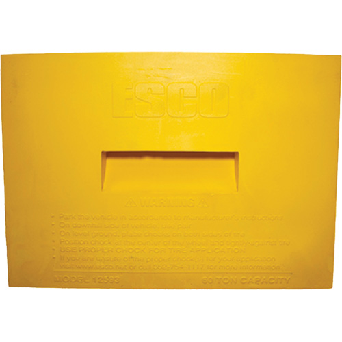 Cale de roue, Polyur&eacute;thane, Jaune, 15-1/4" la x 12-1/8'' p x 10-3/4" h Brunswick Fyr & Safety