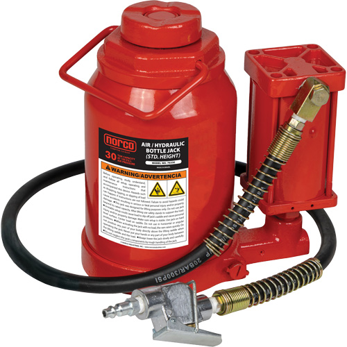 Cric-bouteille hydraulique de hauteur standard, 30 tonne(s), Air comprim&eacute;/hydraulique, 19-7/10" Hauteur &eacute;lev&eacute;e Brunswick Fyr & Safety