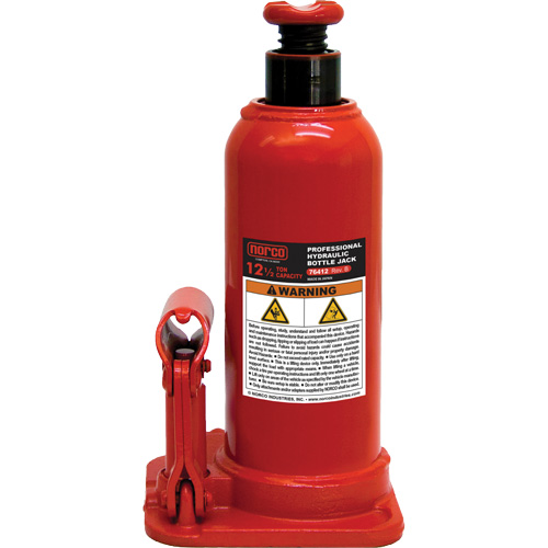 Cric hydraulique &agrave; bouteille avec trou pour manom&egrave;tre, 12,5 tonnes, 18-89/100" Hauteur &eacute;lev&eacute;e Brunswick Fyr & Safety