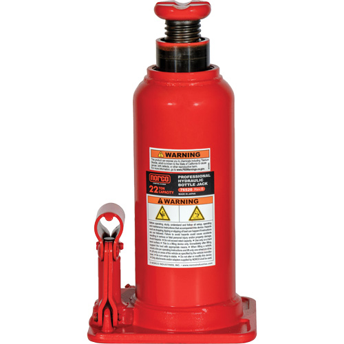 Professional Hydraulic Bottle Jack with Gauge Hole, 22 Ton(s), 20-49/250" Raised Height Brunswick Fyr & Safety