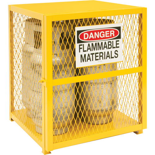 Gas Cylinder Storage Cabinet, 4 Cylinder Capacity, 30" W x 30" D x 35" H, Yellow Brunswick Fyr & Safety