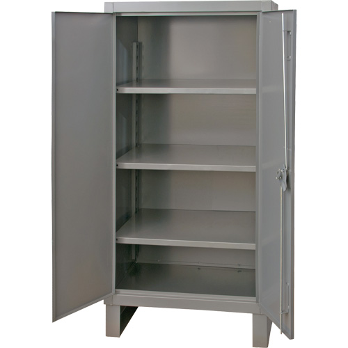 Armoire tr&egrave;s robuste, Acier, 3 Tablettes, 66" h x 36" la x 24" P, Gris Brunswick Fyr & Safety