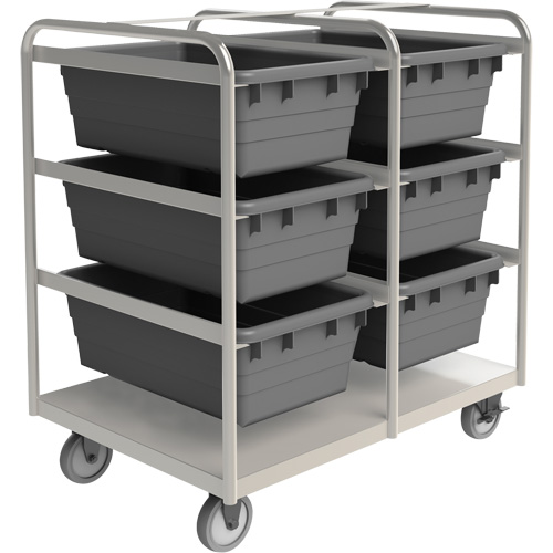 Mobile Tub Rack, Double-sided, 6 bins, 26" W x 36" D x 42" H Brunswick Fyr & Safety