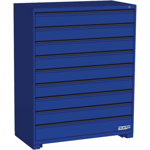 Modular Drawer Cabinet, 9 Drawers, 48" W x 24" D x 60" H, Blue Brunswick Fyr & Safety