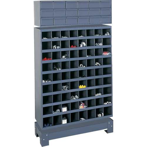 Unit&eacute; de stockage modulaire pour petites pi&egrave;ces, Acier, 18 tiroirs, 33-3/4" x 12-1/4" x 58-5/8", Gris Brunswick Fyr & Safety
