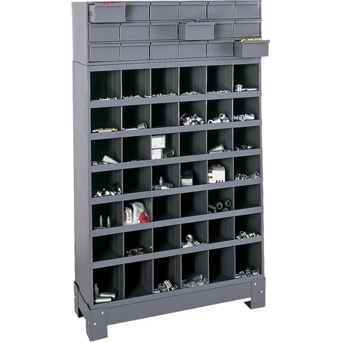 Modular Small Parts Storage Unit, Steel, 18 Drawers, 33-3/4" x 12-1/4" x 58-5/8", Grey Brunswick Fyr & Safety