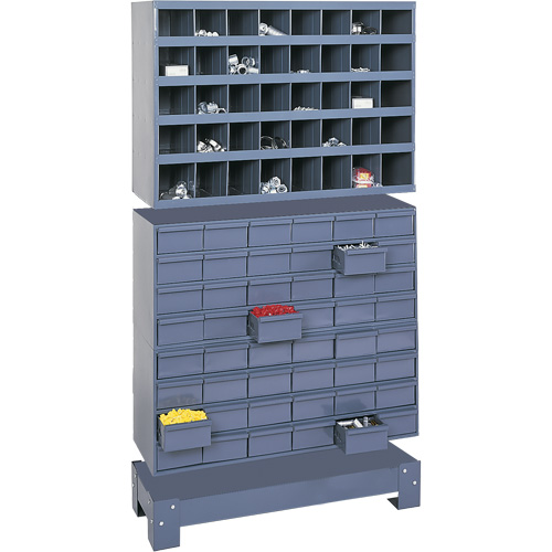 Unit&eacute; de stockage modulaire pour petites pi&egrave;ces, Acier, 48 tiroirs, 33-3/4" x 12-1/4" x 58-3/8", Gris Brunswick Fyr & Safety