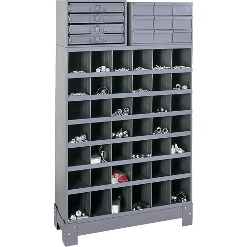 Unit&eacute; de stockage modulaire pour petites pi&egrave;ces, Acier, 13 tiroirs, 33-3/4" x 12-1/4" x 59", Gris Brunswick Fyr & Safety