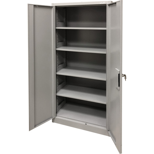 Armoire de rangement, Acier, 4 Tablettes, 78" h x 36" la x 24" P, Gris Brunswick Fyr & Safety