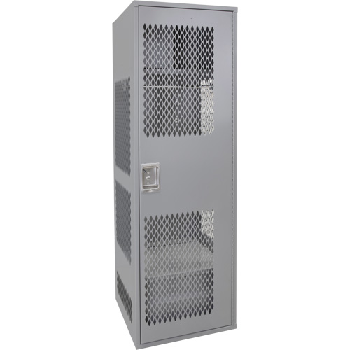Gear Locker with Door, Steel, 24" W x 24" D x 72" H, Grey Brunswick Fyr & Safety