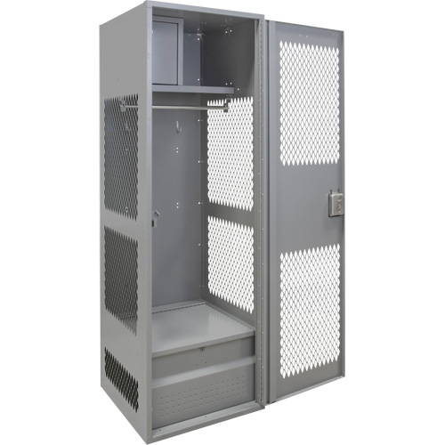 Gear Locker with Door, Steel, 24" W x 24" D x 72" H, Grey Brunswick Fyr & Safety