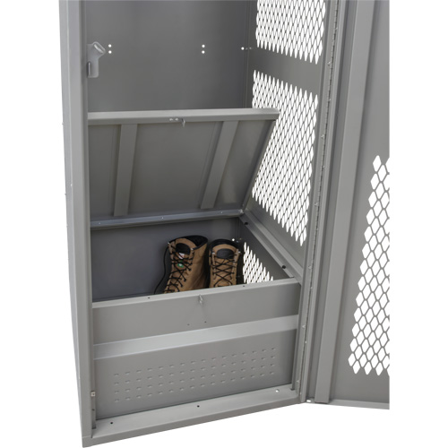 Gear Locker with Door, Steel, 24" W x 24" D x 72" H, Grey Brunswick Fyr & Safety