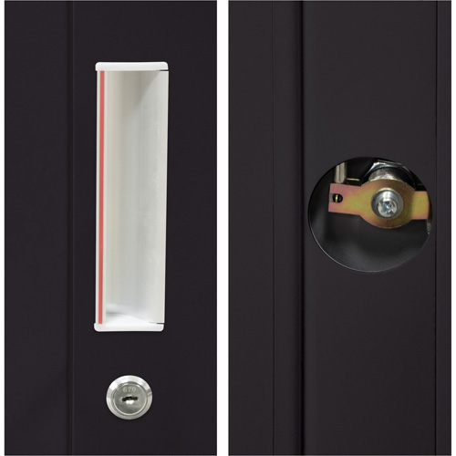 Armoire de rangement combin&eacute;e, 36" la x 18" p x 72" h, Noir Brunswick Fyr & Safety