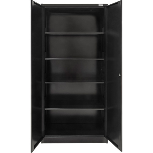 Hi-Boy Storage Cabinet, Steel, 4 Shelves, 72" H x 36" W x 18" D, Black Brunswick Fyr & Safety