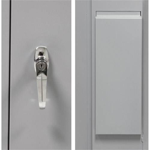 Armoire garde-robe, Acier, 36" la x 18" p x 72" h, Gris Brunswick Fyr & Safety