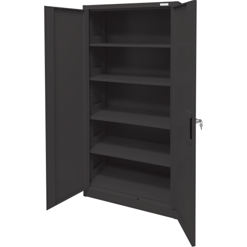 Armoire d'entreposage, Acier, 4 Tablettes, 78" h x 36" la x 24" P, Noir Brunswick Fyr & Safety
