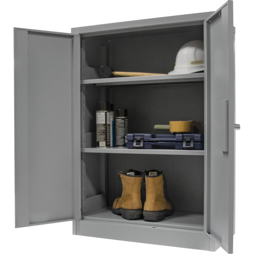 Armoire de rangement &agrave; hauteur de comptoir, Acier, 2 Tablettes, 42" h x 30" la x 15" P, Gris Brunswick Fyr & Safety