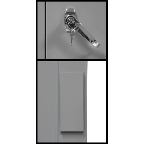 Armoire de rangement &agrave; hauteur de comptoir, Acier, 2 Tablettes, 42" h x 30" la x 15" P, Gris Brunswick Fyr & Safety