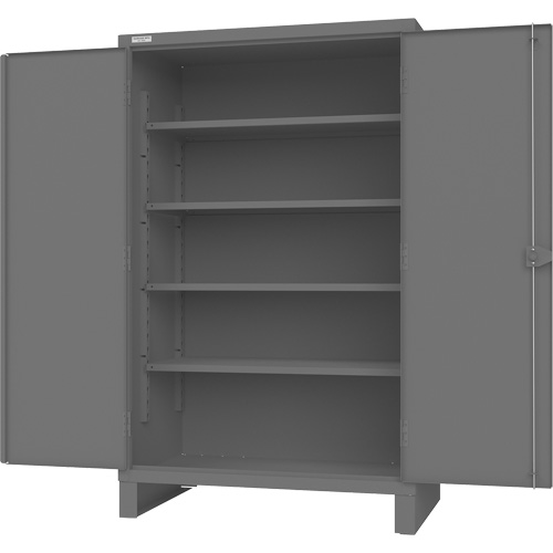 Armoire avec portes encastr&eacute;es en panneau perfor&eacute;, Acier, 4 Tablettes, 78" h x 48" la x 30" P, Gris Brunswick Fyr & Safety
