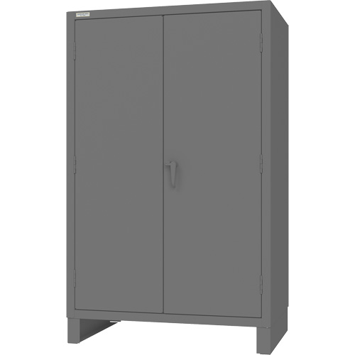 Armoire avec portes encastr&eacute;es en panneau perfor&eacute;, Acier, 4 Tablettes, 78" h x 48" la x 30" P, Gris Brunswick Fyr & Safety