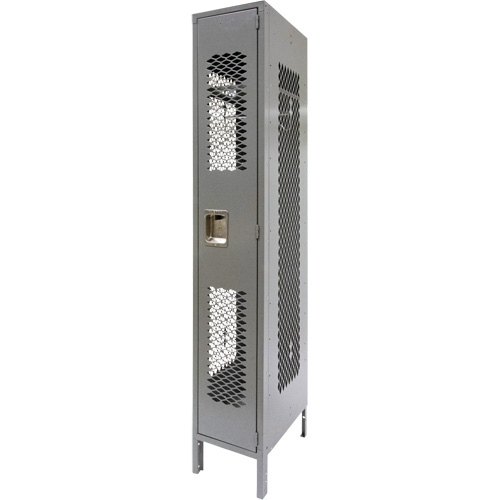 Casiers ventil&eacute;s, 12" x 18" x 78", Acier, Gris, D&eacute;mont&eacute;, Perfor&eacute; Brunswick Fyr & Safety