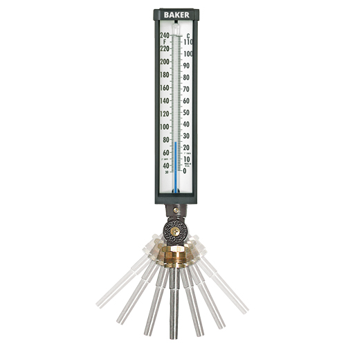 Variable Angle Industrial Thermometers, Contact, Analogue, 30-240°F (-2-114°C) Brunswick Fyr & Safety