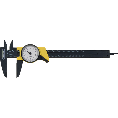 Metric Dial Caliper, 0.001 mm Resolution, 150 mm Range Brunswick Fyr & Safety