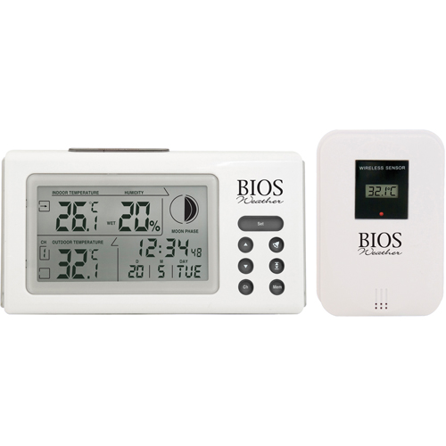 Thermom&egrave;tres int&eacute;rieurs/ext&eacute;rieurs avec horloge, Contact, Num&eacute;rique, 32 &agrave; 122°F (0 to 50°C) Brunswick Fyr & Safety