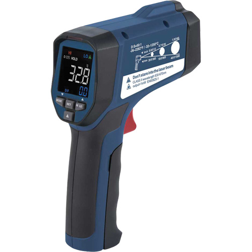 Infrared Thermometer, -26°- 2282° F ( -32° - 1250° C ), 50:1, Adjustable Emmissivity Brunswick Fyr & Safety