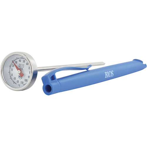 Thermom&egrave;tre &agrave; cadran 1 po/2,5 cm °C seulement avec manchon d'&eacute;talonnage, Contact, Analogique, 0,4-230°F (-18-110°C) Brunswick Fyr & Safety