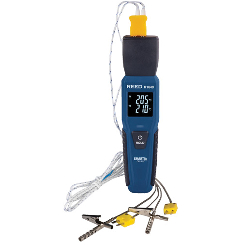 Thermom&egrave;tre &agrave; thermocouple de s&eacute;rie intelligente R1640 avec sondes pour fourneau/cong&eacute;lateur, Contact, Num&eacute;rique, 32-122°F (0-50°C) Brunswick Fyr & Safety