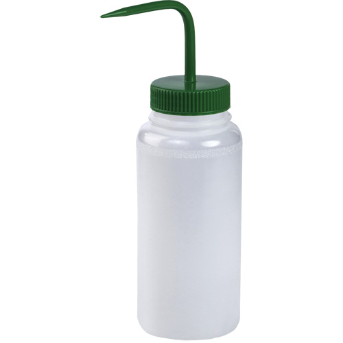Wide-Mouth Polyethylene Wash Bottle with Green Polypropylene Cap Brunswick Fyr & Safety