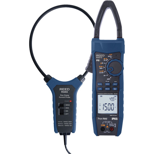 Solar Clamp Meter Kit with 18" Flexible Current Probe, AC/DC Voltage, AC/DC Current Brunswick Fyr & Safety